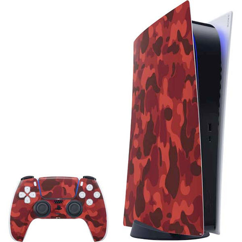 Red Street Camo PlayStation PS5 Skins
